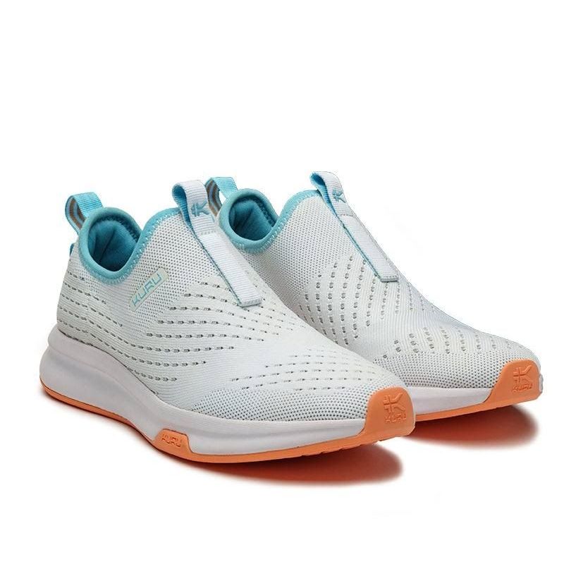 Women's KURU ATOM Slip-On, Bright White/Topaz Blue