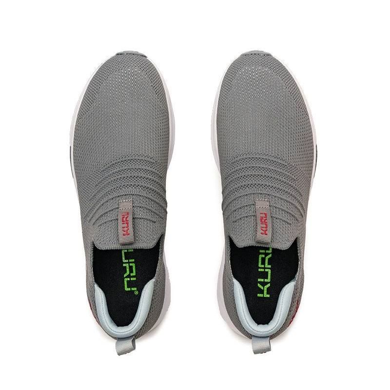 Men's KURU ATOM Slip-On, Cloud Gray/Cardinal Red