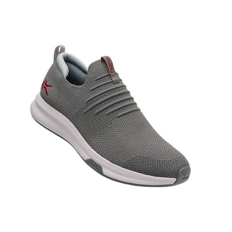 Men's KURU ATOM Slip-On, Cloud Gray/Cardinal Red