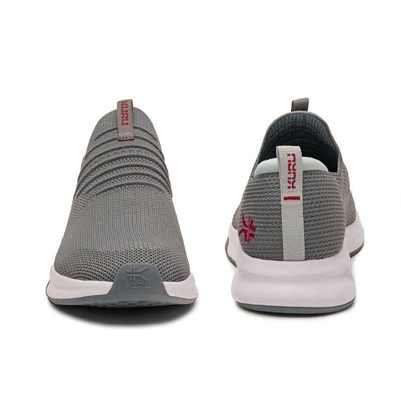 Men's KURU ATOM Slip-On, Cloud Gray/Cardinal Red