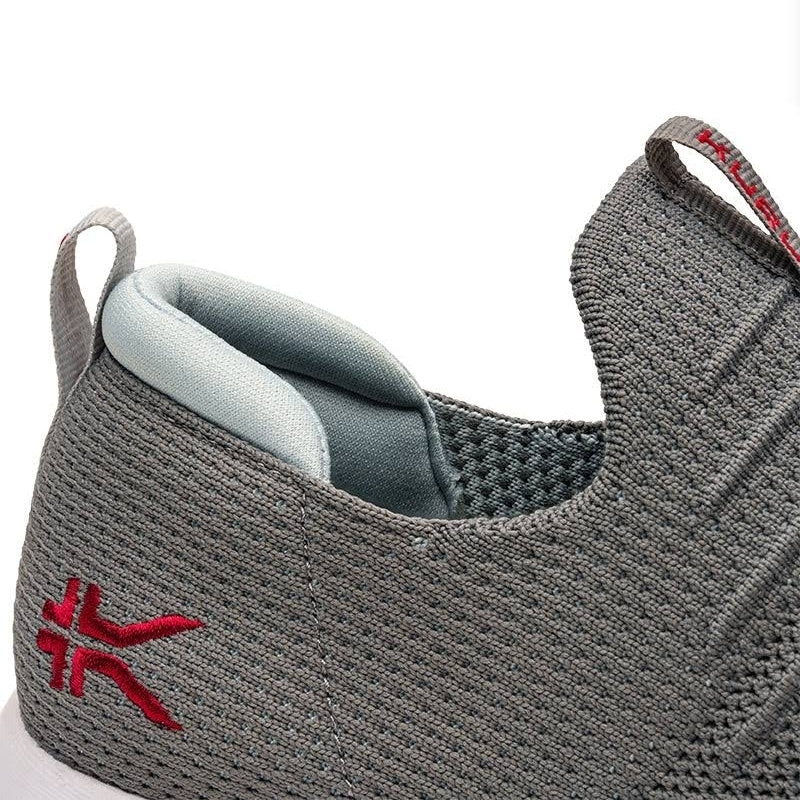 Men's KURU ATOM Slip-On, Cloud Gray/Cardinal Red