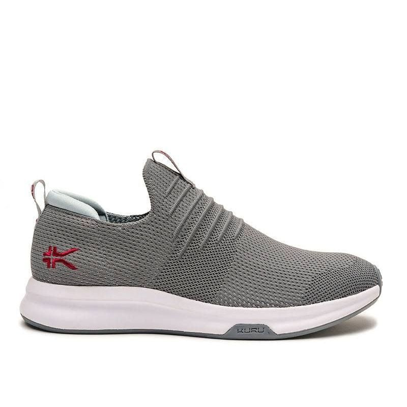 Men's KURU ATOM Slip-On, Cloud Gray/Cardinal Red