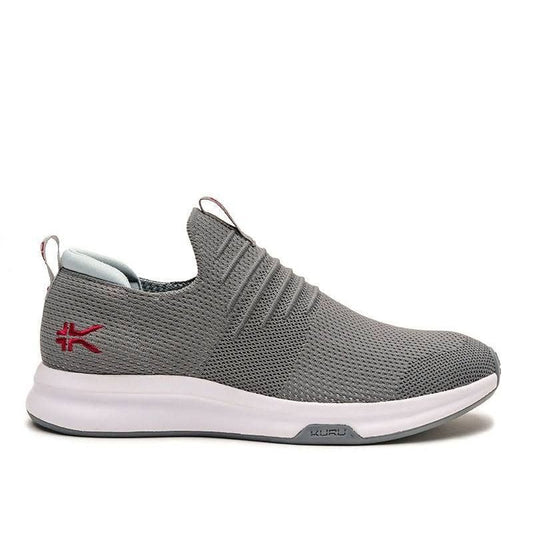 Men's KURU ATOM Slip-On, Cloud Gray/Cardinal Red