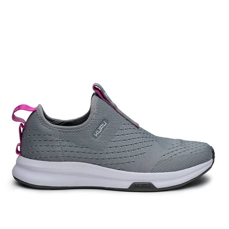 Women's KURU ATOM Slip-On, Stone Gray/Berry Pink
