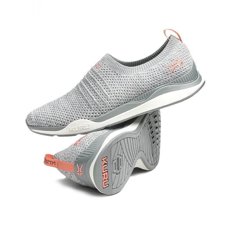Women's KURU STRIDE, Heather Gray/White/Peach Pink