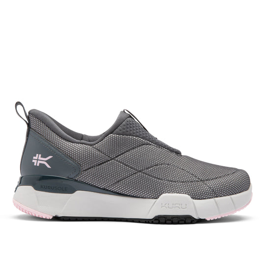 Women's KURU QUANTUM 2 Slip-On, Lead Gray/Pink